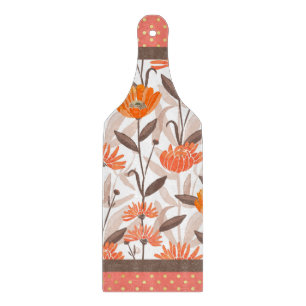 Hübsche Korallen- und Orangenblumen Schneidebrett