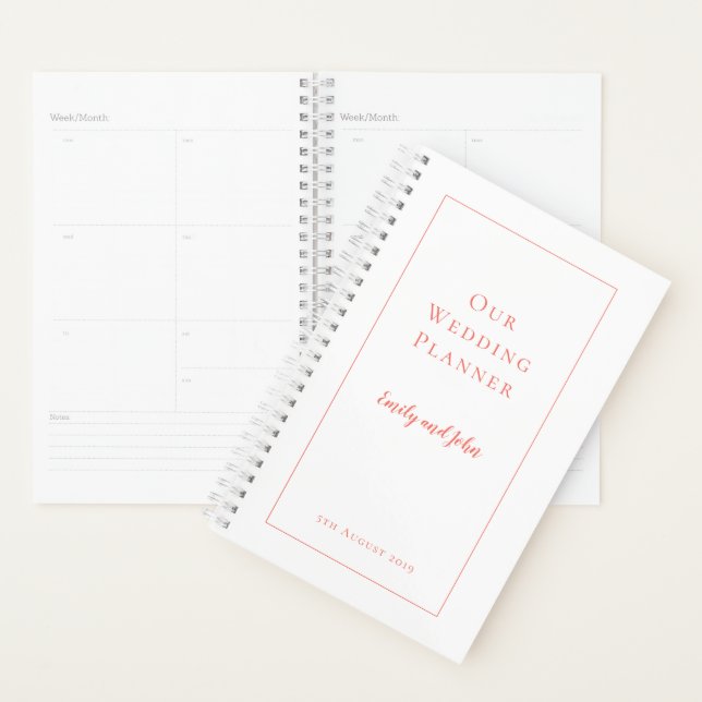 Hübsche Korallentypografie und Grenzhochzeit Planer (Anzeige)