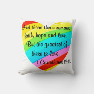 HÜBSCHE KORINTHIANER 13:13 RAINBOW HERZ DESIGN KISSEN