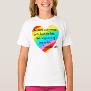 HÜBSCHE KORINTHIANER 13:13 RAINBOW HERZ DESIGN T-Shirt