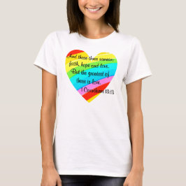 HÜBSCHE KORINTHIANER 13:13 RAINBOW HERZ DESIGN T-Shirt