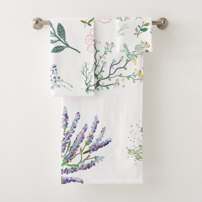 Hübsche Kräuterpflanzen und Pflanze für Naturliebh Badhandtuch Set (Insitu)