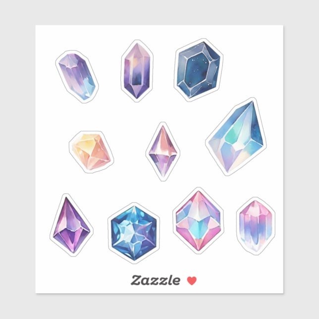 Hübsche Kristalle Aufkleber (Blatt)