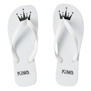 Hübsche Krone mit König Bedruckter Text-Sandalen v Flip Flops