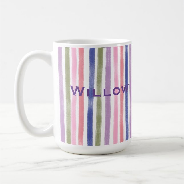 Hübsche Künstlerische Paint Wavy Lines Farbmuster  Kaffeetasse (Links)