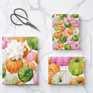 Hübsche Kürbis Geschenkpapier Set
