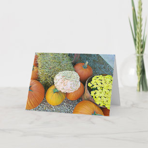 Hübsche Kürbis-und Blumen-Halloween-Fall-Karte Karte