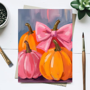 Hübsche Kürbisse Herbst Aquarell Herbstmalerei Postkarte