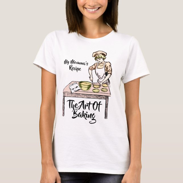 Hübsche Lady Baking White T-Shirt (Vorderseite)