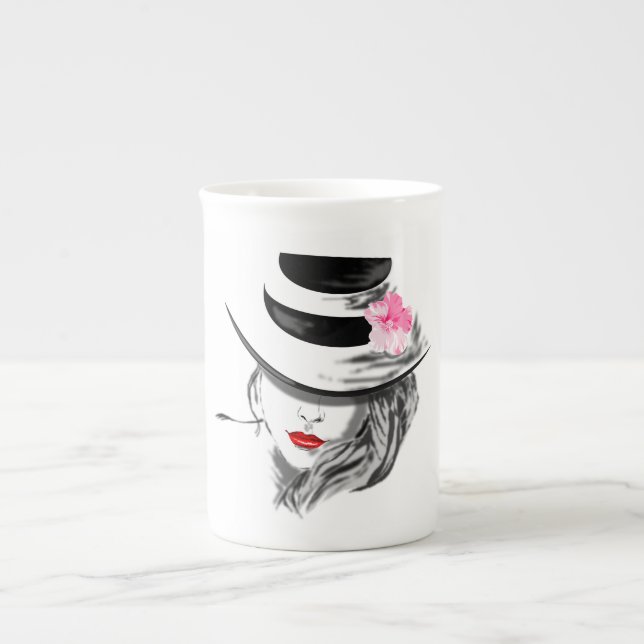 Hübsche Lady Bone China Tasse (Vorderseite)
