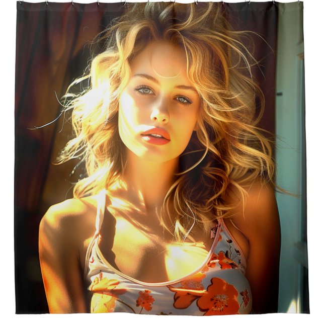 Hübsche Lady Duschvorhang (Vorderseite)