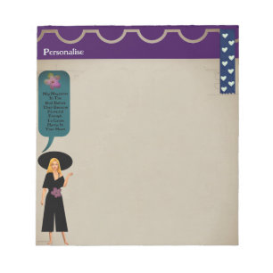Hübsche Lady Inspirierende Zitat Scrapbookpapier Notizblock