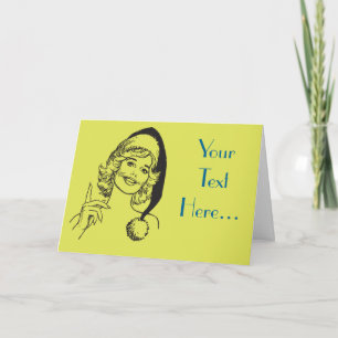 Hübsche Lady-Vorlage für Helfer des Weihnachtsmann Feiertagskarte