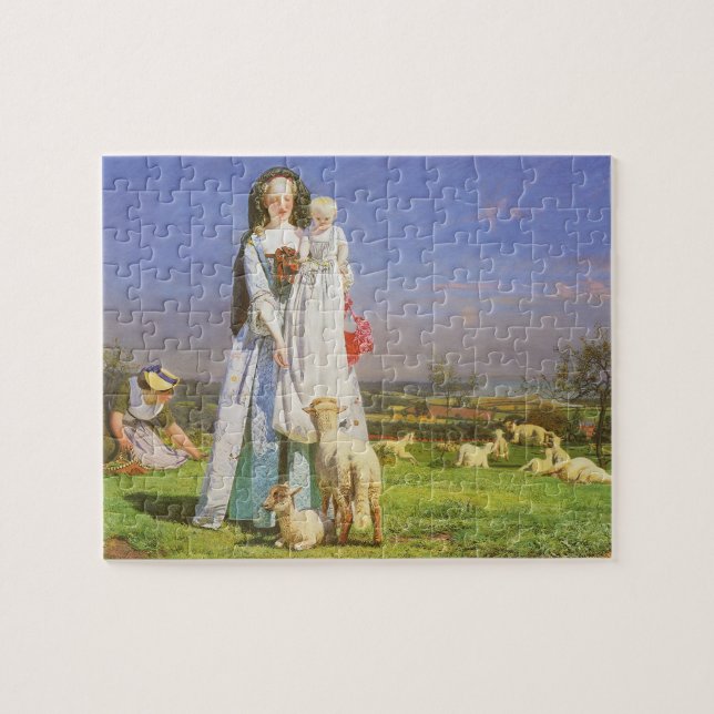 Hübsche Lämmer by Ford Madox Brown Puzzle (Horizontal)