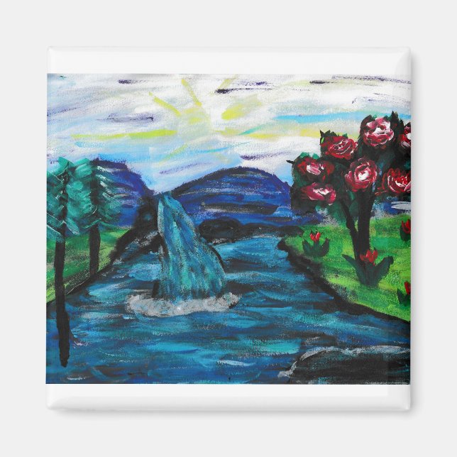 Hübsche Landschaft Magnet (Vorne)