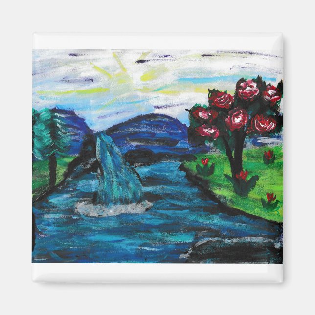 Hübsche Landschaft Magnet (Vorne)