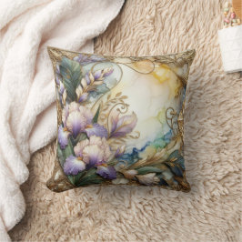 Hübsche Lavendel-Iris-Blume mit Goldrausch Kissen