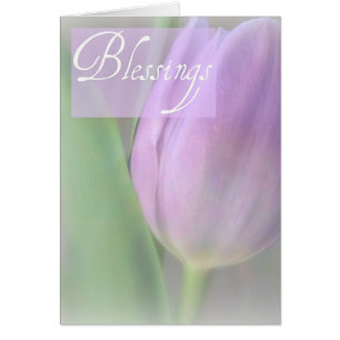 Hübsche Lavendel-Tulpe-Segen-Karte