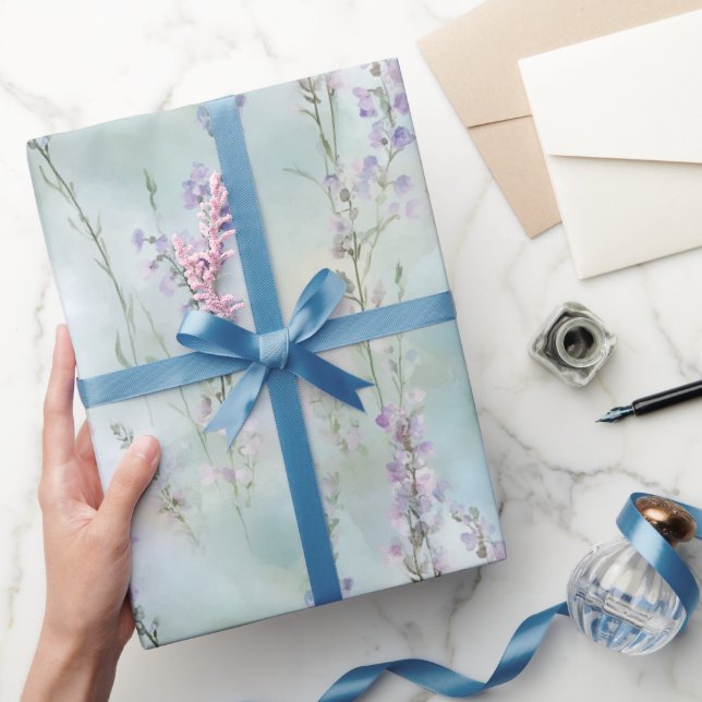 Hübsche Lavendelblüten Brautparty Geschenkpapier (Schenken)