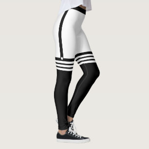 Hübsche Leggings mit Imitaten schwarz über Kniesoc