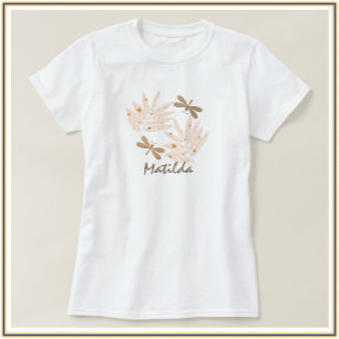 Hübsche Libelle und Blätter Feminine T-Shirt