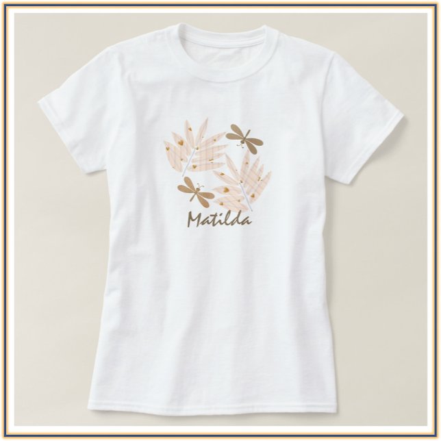 Hübsche Libelle und Blätter Feminine T-Shirt (Von Creator hochgeladen)