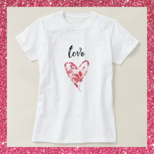 Hübsche Liebe Blumenherz T-Shirt