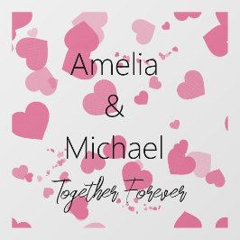 Hübsche Liebe Herz Personalisiert Fensteraufkleber