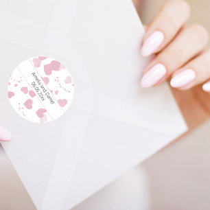 Hübsche Liebe Personalisierter Hochzeitsticker Runder Aufkleber
