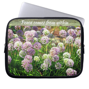 Hübsche Lila Allium Garden Blume Motivierend Laptopschutzhülle