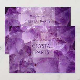 Hübsche Lila Amethyst-Kristall-Party Einladung