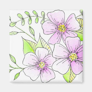 Hübsche lila Aquarellblumen Magnet