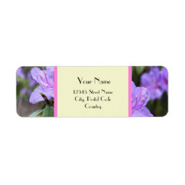 hübsche lila Azalea-Blume adressieren Etiketten