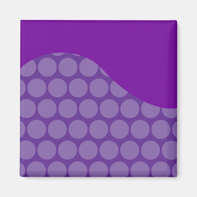 Hübsche Lila Big Polka Dots Wave Muster Geschenke Magnet (Vorne)
