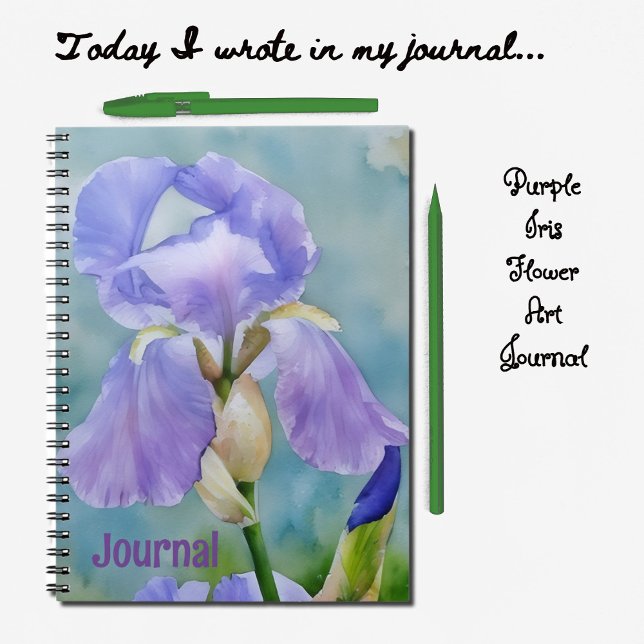 Hübsche Lila Blume Iris Art Journal personalisiere Notizblock (Pretty Iris Flower Art Journal)