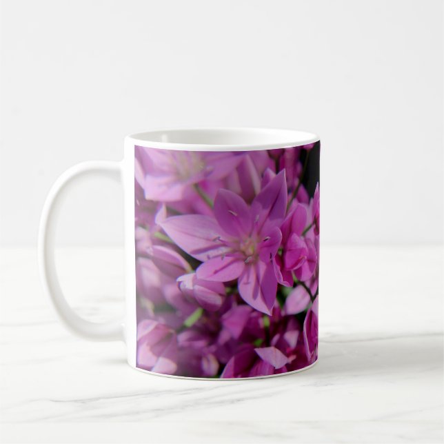 Hübsche Lila Blume Kaffeetasse (Links)