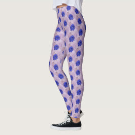 Hübsche Lila Blume Muster mit rosa Hintergrund Leggings