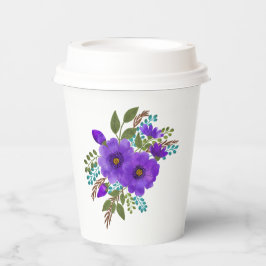 Hübsche Lila Blume Pappbecher