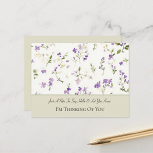 Hübsche lila Blumen, die an Dich denken Postkarte