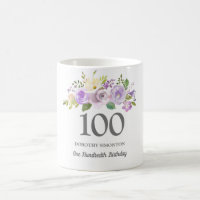 Hübsche Lila Blumenfrauen 100. Geburtstagsgeschenk