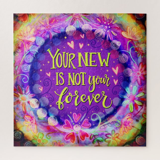 Hübsche Lila Blumenneuheit nicht für immer Inspiri Puzzle (Vertikal)