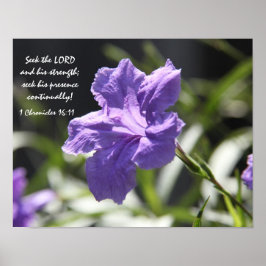 Hübsche lila Blüte mit Bibelverse über den Glauben Poster