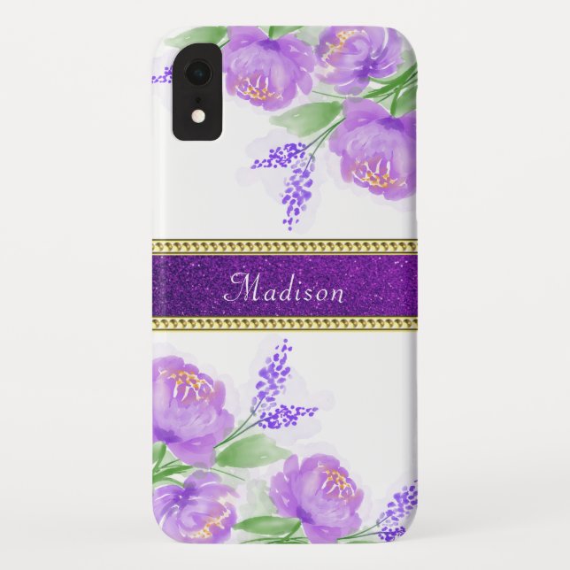 Hübsche Lila Blütenwelt Case-Mate iPhone Hülle (Rückseite)