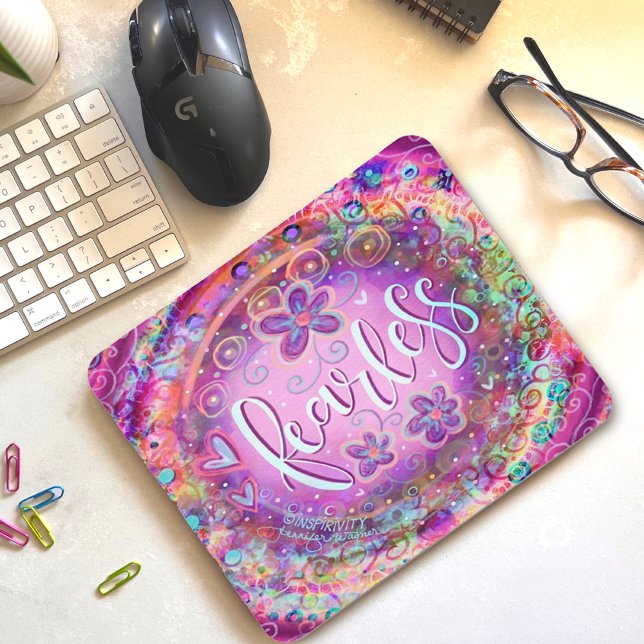 Hübsche Lila BoHo Furchtlose Inspiritivität Mousepad (Von Creator hochgeladen)