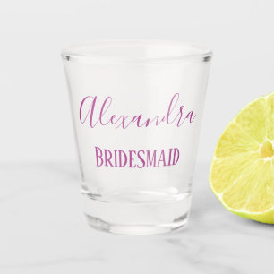 Hübsche Lila Bridesmaid Keepake Schnapsglas