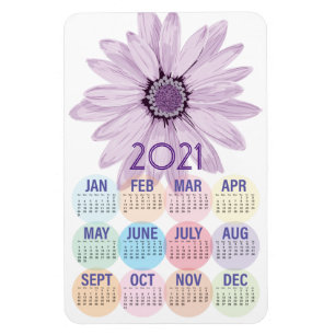 Hübsche Lila Daisy   Benutzerdefinierter Kalender  Magnet