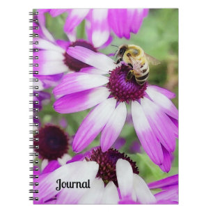 Hübsche Lila Daisy-Blume und Bee Journal Notizblock