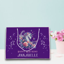 Hübsche Lila Einhorn Rosa Glitzer Girl Geburtstag Große Geschenktüte