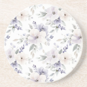 Hübsche Lila Elfenbein-Lavendel-Blume Getränkeuntersetzer