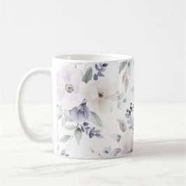 Hübsche Lila Elfenbein-Lavendel-Blume Kaffeetasse